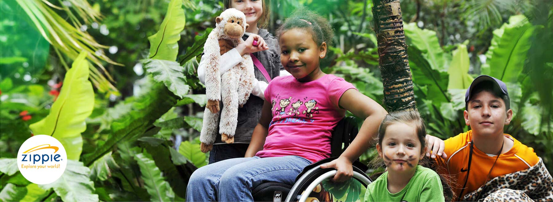 Child in wheelchair with friends